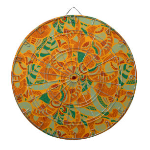 Cible De Fléchettes Cute orange abstrait fleurs sans soudure carreaux