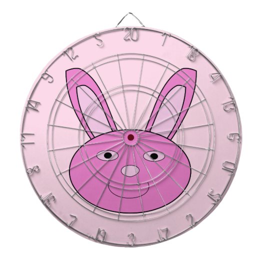 Cible De Fléchettes Cute Pink Girly Bunny Face Spring Easter (Devant)