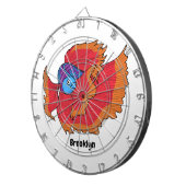 Cible De Fléchettes Cute Siamese combat poisson betta dessin (Devant droit)