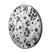Cible De Fléchettes Dalmatien pois noir et blanc (Devant droit)