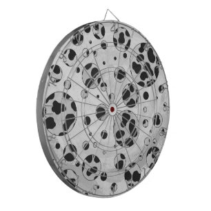 Cible De Fléchettes Dalmatien pois noir et blanc