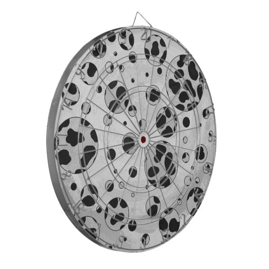Cible De Fléchettes Dalmatien pois noir et blanc (Devant gauche)
