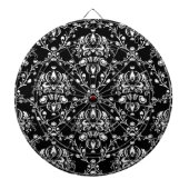 Cible De Fléchettes Damas noir et blanc (Devant)