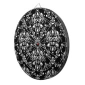 Cible De Fléchettes Damas noir et blanc (Devant droit)