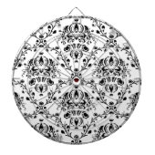 Cible De Fléchettes Damask blanc et noir (Devant)