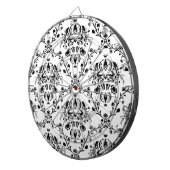 Cible De Fléchettes Damask blanc et noir (Devant droit)