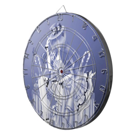 Cible De Fléchettes Dame hantée sur Birthday Cake Dartboard (Devant droit)