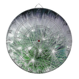 Cible De Fléchettes Dandelion cool vert et blanc avec gouttes d'eau