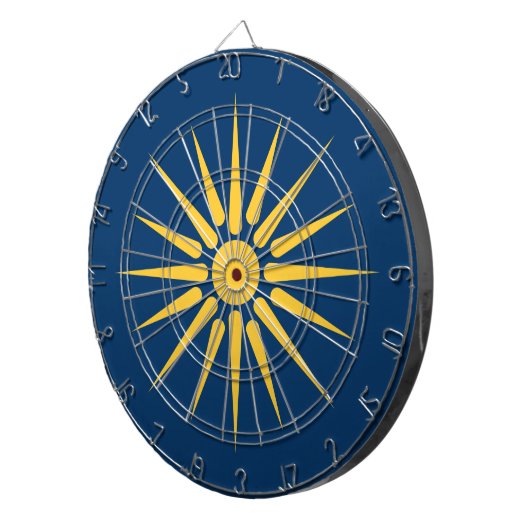 Cible De Fléchettes Dartboard with Flag of Macedonia, Greece (Devant droit)