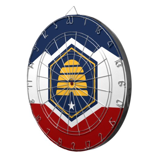 Cible De Fléchettes Dartboard with Flag of Utah State, USA (Devant droit)