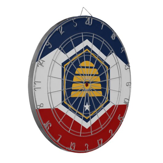 Cible De Fléchettes Dartboard with Flag of Utah State, USA (Devant gauche)