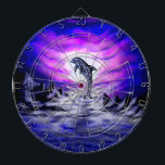 Cible De Fléchettes Dauphin clair de lune<br><div class="desc">Dauphin clair de lune - Peinture d'Imaginaire numérique par Krisi ArtKSZP >>> Autres produits en Boutique Catégorie >>> Dauphin - Delfin >>>> Dauphin clair de lune</div>