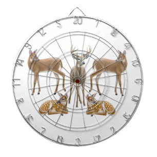 Cible de flechettes de cerfs communs coupée la