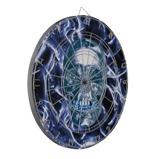 Cible de flechettes de crâne Électrique bleu Chrom (Devant gauche)