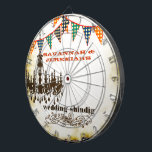 Cible de flechettes de Mariage de lustre rustique<br><div class="desc">Ancien Pays Chic Bunting Rustique Cible de flechettes de lustre de menthe. Un ajout amusant à votre Mariage Hoedown Shindig Party est cette Cible de flechettes personnalisée qui vient avec les panneaux de triage, Invitations, Stickers et plus tout produit ici à Zazzle peut être customisé à faire partie de votre...</div>