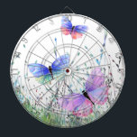 Cible de flechettes de papillons volants<br><div class="desc">Cible de flechettes avec Spring Joy Papillons colorés Volant dans la nature Aquarelle Peinture Papillon et Fleurs - Choisissez / Ajoutez votre texte favori / Couleur - Faites votre cadeau Dartboards unique - Redimensionnez et déplacez ou supprimez et ajoutez des éléments avec outil de personnalisation ! - Dessin et design...</div>