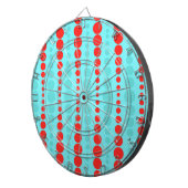 Cible de flechettes de points rouge et turquoise r (Devant droit)