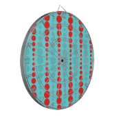 Cible de flechettes de points rouge et turquoise r (Devant gauche)