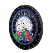 Cible de flechettes de poker bleu et noir (Devant droit)