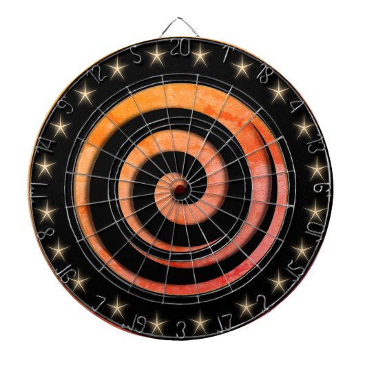 Cible de fléchettes de régulation noire et orange (Devant)