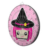 Cible de flechettes de sorcière Kawaii Pink Haired (Devant droit)