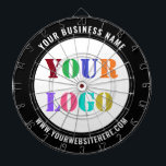 Cible de flechettes de texte du logo de l'entrepri<br><div class="desc">Couleurs et polices personnalisées - Concevez vos propres tableaux de bord personnalisés avec votre entreprise Logo et nom Site Web ou Texte personnalisé Entreprise Cible de flechettes personnalisée - Ajoutez votre logo / image ou code QR - Photo / et texte / Information / Plus - Redimensionnez et déplacez les...</div>