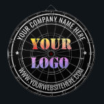 Cible de flechettes de texte du logo d'entreprise<br><div class="desc">Couleurs et polices personnalisées - Tableaux de bord avec simple personnalisation de votre entreprise Logo et nom Site Web ou texte personnalisé Design professionnel Promotionnel Cible de flechettes d'affaires / Cadeau - Ajouter votre logo - Image ou photo - QR Code / Nom - Entreprise / Site Web ou Téléphone,...</div>