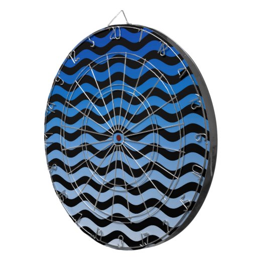 Cible De Fléchettes Decor de stripes bleues (Devant droit)