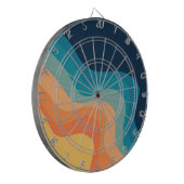 Cible De Fléchettes Décor de style rétro des vagues (Devant gauche)