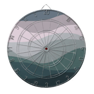 Cible De Fléchettes Décor de vagues de style rétro violet et turquoise