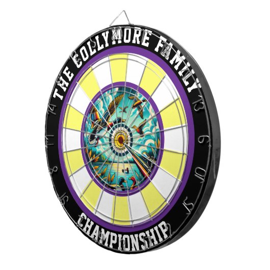 Cible De Fléchettes Décor mural rustique (Devant droit)