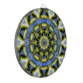 Cible De Fléchettes Décoration Kaléidoscope Bleu Jaune (Devant gauche)