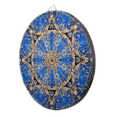 Cible de fléchettes décorative bleu or (Devant droit)