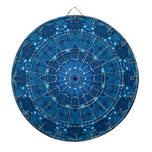 Cible de fléchettes décorative bleue