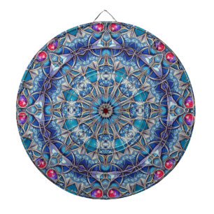 Cible de fléchettes décorative bleue