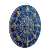 Cible de fléchettes décorative florale bleue (Devant gauche)