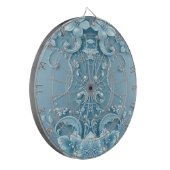 Cible de fléchettes décorative florale bleue (Devant gauche)