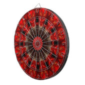 Cible de fléchettes décorative florale rouge (Devant droit)