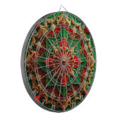 Cible de fléchettes décorative florale rouge et ve (Devant gauche)