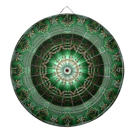 Cible de fléchettes décorative florale verte (Devant)