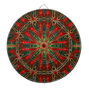 Cible de fléchettes décorative rouge et verte