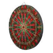 Cible de fléchettes décorative rouge et verte (Devant droit)