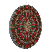 Cible de fléchettes décorative rouge et verte (Devant gauche)