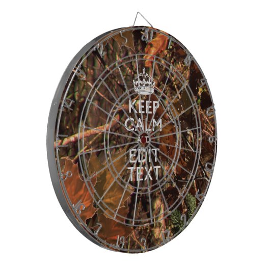 Cible De Fléchettes Deep Woods Camouflage Keep Calm Have Your Text (Devant gauche)
