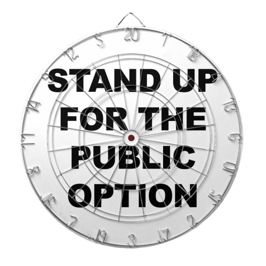 CIBLE DE FLÉCHETTES DÉFENDRE L'OPTION PUBLIQUE (Devant)