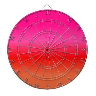 Cible De Fléchettes Dégradé rose, rouge et orange