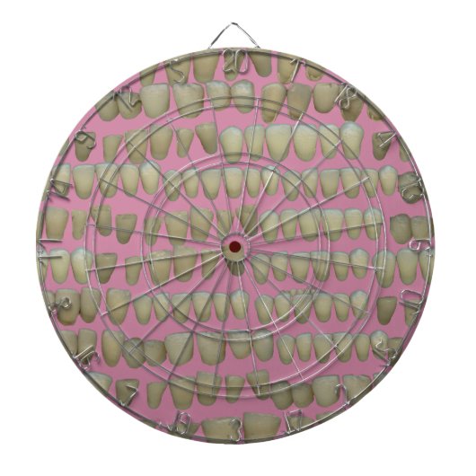 CIBLE DE FLÉCHETTES DENTISTE DENTISTES ORTHODONTIQUES BOUCHE DE DENTS  (Devant)