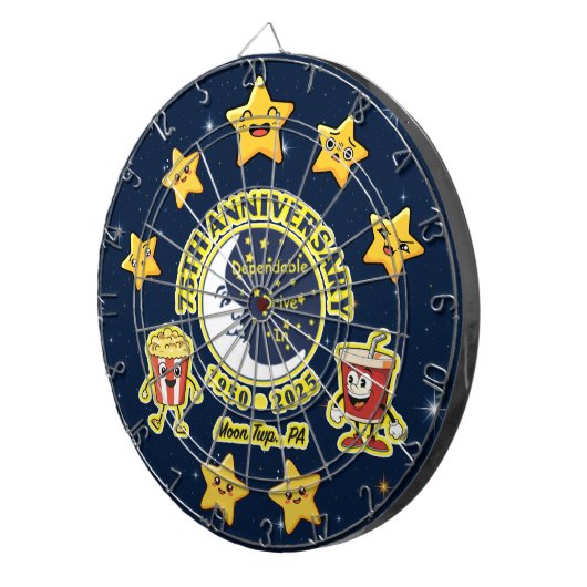 Cible De Fléchettes Dependable Drive In 75th Anniversary Dartboard (Devant droit)