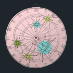 Cible de flechettes des étoiles atomiques rose<br><div class="desc">Ce motif de Cible de flechettes de Starbursts atomique rose Iconique présente des étoiles atomiques emblématiques. C'est vrai ! L'ancienne école, l'arrière - plan de couleur rose Première dame avec des taches d'or est la toile de fond parfaite pour le céleri turquoise, apaisant et kitsch cercles de couleur vert poire....</div>