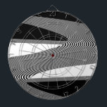 Cible De Fléchettes Design D'Art Op Noir Et Blanc, Tableau De Bord<br><div class="desc">Pictured is a black and white op art design</div>